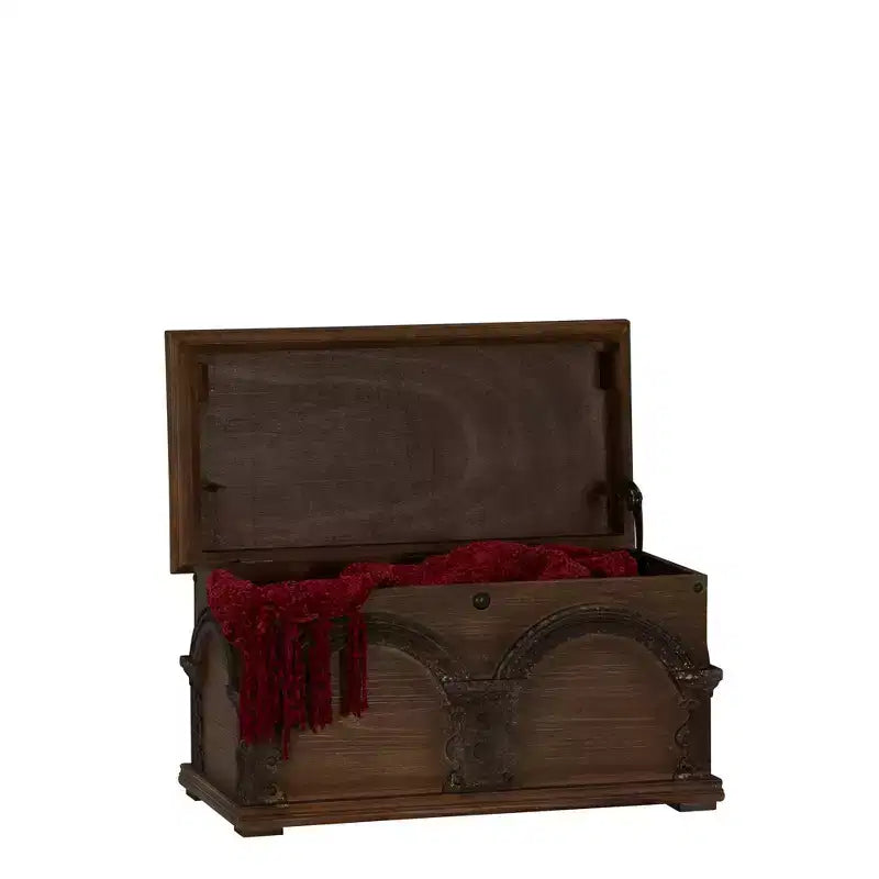 Household Essentials Small Wooden Arch Storage Trunk Brown