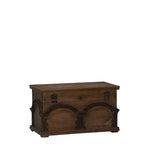 Household Essentials Small Wooden Arch Storage Trunk Brown