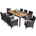 Set da pranzo per esterni Lacoo in polyrattan e legno di acacia