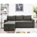 Divano componibile convertibile reversibile con letto estraibile, chaise longue con contenitore nascosto e gambe durevoli