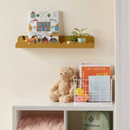 Metal Luxe Kids' Wall Shelf Gold - Pillowfort™: Scalloped Floating Iron Wall Organizer, 24" Wide