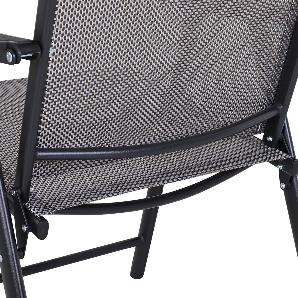 Set di 4 sedie pieghevoli Outsunny per patio, dal design semplice ed elegante, comode per terrazza, giardino, cortile e viaggio