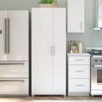 Tall Asymmetrical Storage Cabinet – 7 Compartments, Adjustable Shelves, Modern