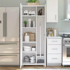 Tall Asymmetrical Storage Cabinet – 7 Compartments, Adjustable Shelves, Modern