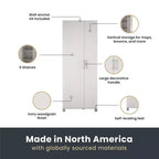 Tall Asymmetrical Storage Cabinet – 7 Compartments, Adjustable Shelves, Modern