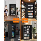 72" Tall Garage Storage Cabinet with Pegboard, Lock & Wheels – Heavy-Duty Steel