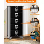 72" Tall Garage Storage Cabinet with Pegboard, Lock & Wheels – Heavy-Duty Steel