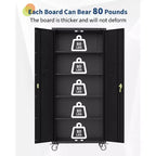 72" Tall Garage Storage Cabinet with Pegboard, Lock & Wheels – Heavy-Duty Steel
