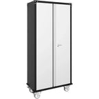 72" Tall Garage Storage Cabinet with Pegboard, Lock & Wheels – Heavy-Duty Steel