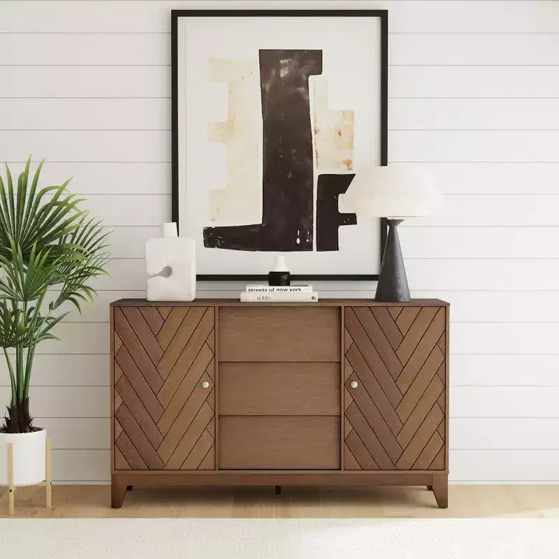 Accent Cabinet With Drawers - Walnut - SEI