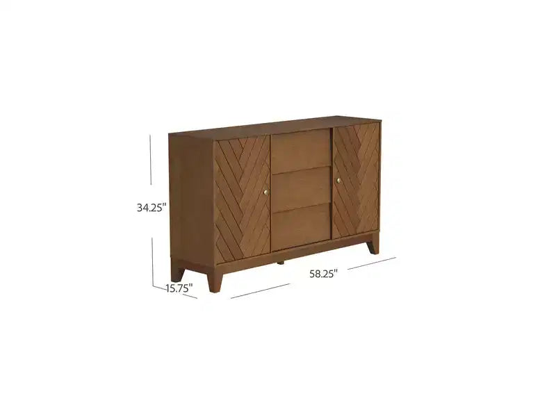 Accent Cabinet With Drawers - Walnut - SEI