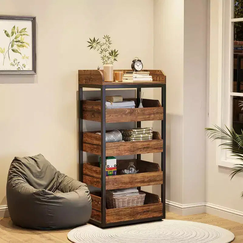 5-Drawer Pull-Out Storage Rack – Large Capacity Kitchen & Pantry Organizer