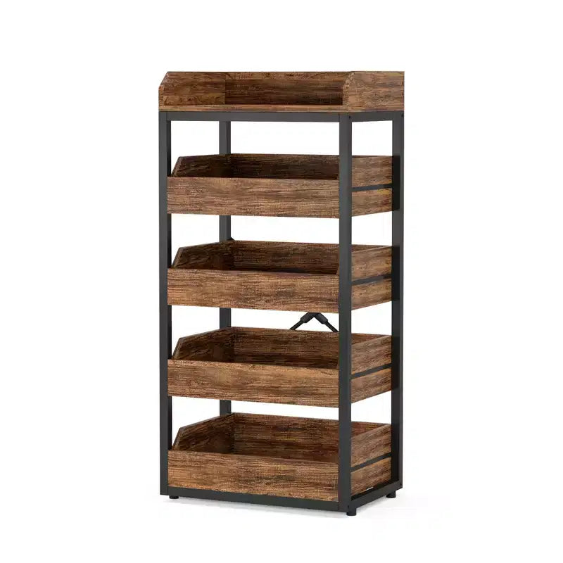 5-Drawer Pull-Out Storage Rack – Large Capacity Kitchen & Pantry Organizer