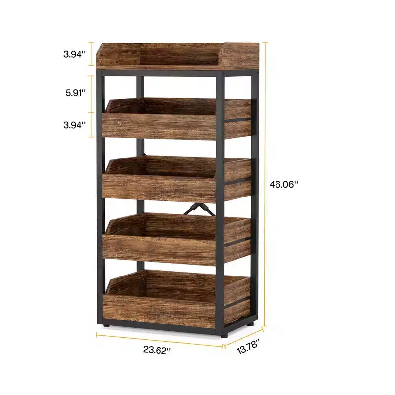 5-Drawer Pull-Out Storage Rack – Large Capacity Kitchen & Pantry Organizer