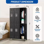6-Door Double-Tier Metal Storage Locker – Steel, Home, Office, Gym & School