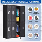 6-Door Double-Tier Metal Storage Locker – Steel, Home, Office, Gym & School