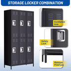 6-Door Double-Tier Metal Storage Locker – Steel, Home, Office, Gym & School
