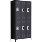 6-Door Double-Tier Metal Storage Locker – Steel, Home, Office, Gym & School