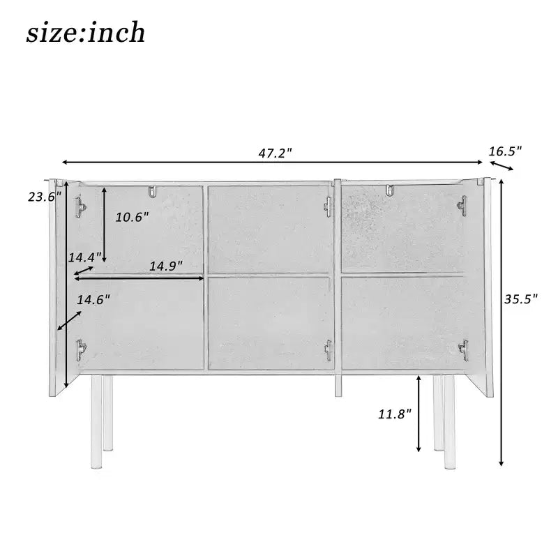 Storage Cabinet with 3 Drawers, 2 Doors & Adjustable Shelves – Black, Living Room
