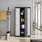 72" Tall 4-Door Steel Storage Locker – Grey & Black, Office, Gym & School