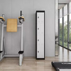 72" Tall 4-Door Steel Storage Locker – Grey & Black, Office, Gym & School
