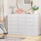 6-Drawer White Particle Board 25.98in. W Chest of Drawer