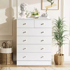 6-Drawer White Particle Board 25.98in. W Chest of Drawer