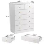 6-Drawer White Particle Board 25.98in. W Chest of Drawer