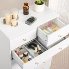 6-Drawer White Particle Board 25.98in. W Chest of Drawer