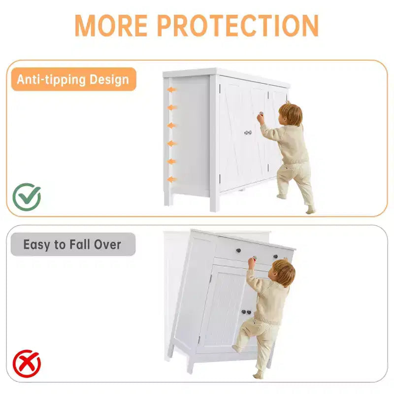 Shoe Storage Cabinet with 3 Door, 4-Tier Freestanding Large Shoe Rack Cabinet for Hallway