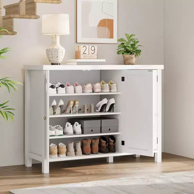 Shoe Storage Cabinet with 3 Door, 4-Tier Freestanding Large Shoe Rack Cabinet for Hallway