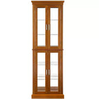 70" Tall Curio Cabinet with 6 Adjustable Shelves & Tempered Glass Doors