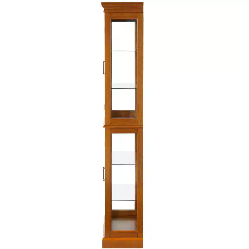 70" Tall Curio Cabinet with 6 Adjustable Shelves & Tempered Glass Doors