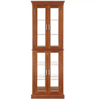 70" Tall Curio Cabinet with 6 Adjustable Shelves & Tempered Glass Doors