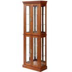 70" Tall Curio Cabinet with 6 Adjustable Shelves & Tempered Glass Doors