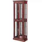 70" Tall Curio Cabinet with 6 Adjustable Shelves & Tempered Glass Doors