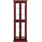 70" Tall Curio Cabinet with 6 Adjustable Shelves & Tempered Glass Doors