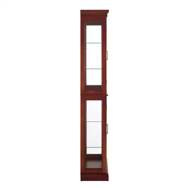 70" Tall Curio Cabinet with 6 Adjustable Shelves & Tempered Glass Doors