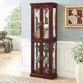 70" Tall Curio Cabinet with 6 Adjustable Shelves & Tempered Glass Doors
