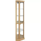 Corner Curio Cabinet with Glass Doors & 6 Shelves – Living Room Display Case