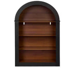 Antique Arched Display Cabinet – Black, 4 Shelves, Freestanding, Living Room