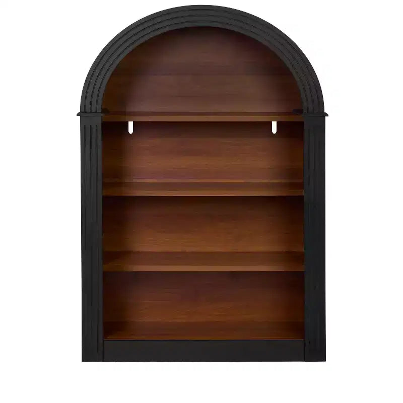 Antique Arched Display Cabinet – Black, 4 Shelves, Freestanding, Living Room