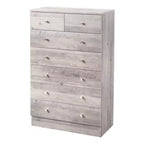 7-Drawer Gray Particle Board 25.98in. W Chest of Drawer