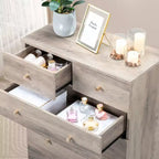 7-Drawer Gray Particle Board 25.98in. W Chest of Drawer