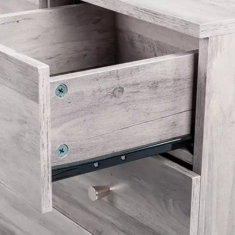 7-Drawer Gray Particle Board 25.98in. W Chest of Drawer