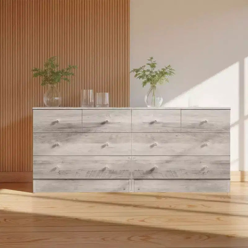 4-Drawer Gray Particle Board 25.98in. W Chest of Drawer