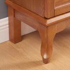 Lighted Corner Curio Cabinet – Cherry Finish, Tempered Glass Doors & 6 Shelves