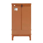 Lighted Corner Curio Cabinet – Cherry Finish, Tempered Glass Doors & 6 Shelves