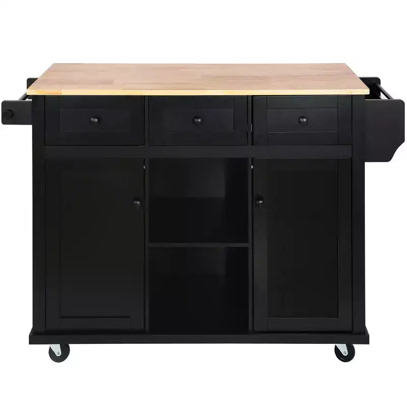 Kitchen Storage Cabinet with 5 Wheels, 2 Doors & Internal Storage Racks