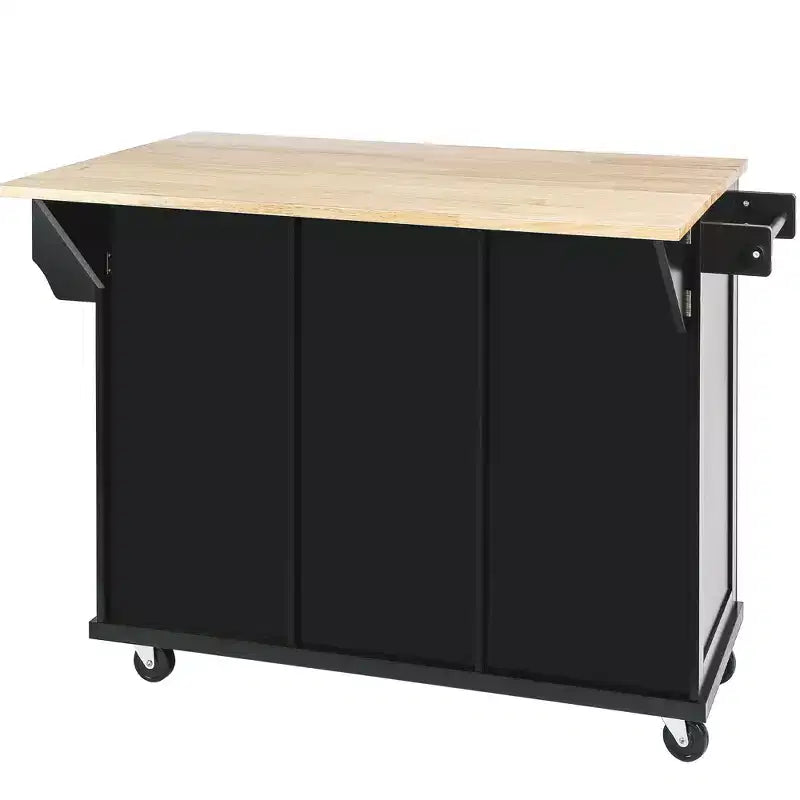 Kitchen Storage Cabinet with 5 Wheels, 2 Doors & Internal Storage Racks